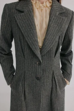 Hoss Intropia Fiona. Abrigo a rayas Gris Discount