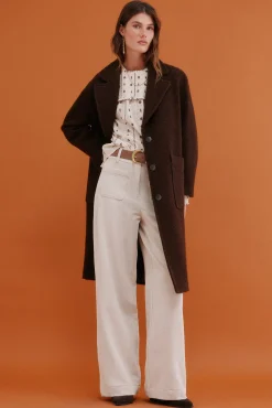 Hoss Intropia Flora. Abrigo con bolsillos Marron Best