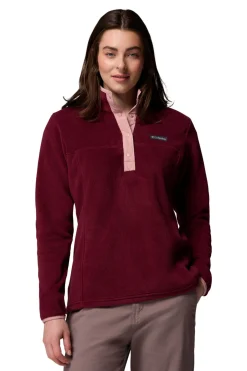 Columbia Forro polar con cierre medio burdeos New