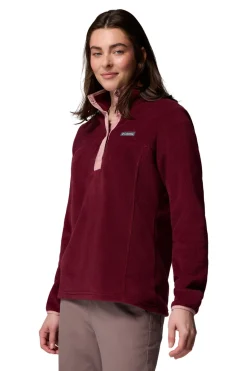 Columbia Forro polar con cierre medio burdeos New