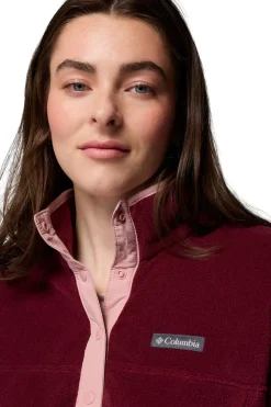 Columbia Forro polar con cierre medio burdeos New
