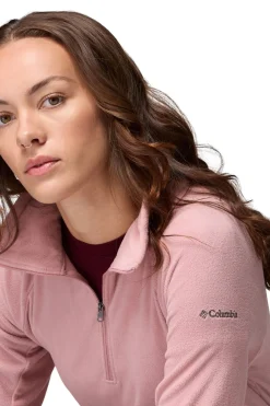 Columbia Forro polar con media cremallera rosa