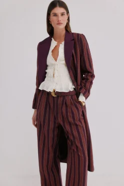 Hoss Intropia Francesca. Levita a rayas Granate Hot