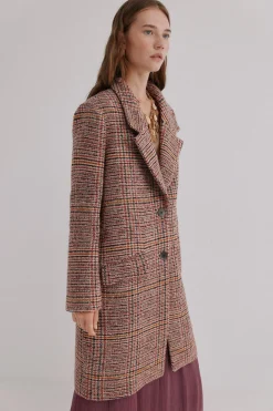 Hoss Intropia Frida. Abrigo a cuadros Estampado Marron Outlet