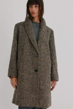 Hoss Intropia Fátima. Abrigo con solapa Marfil Best