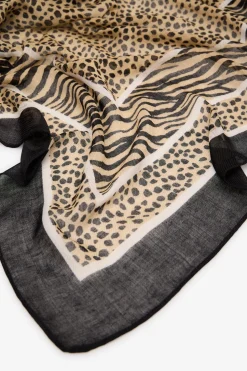 Cortefiel Fular animal print Estampado marr&oacute;n Discount