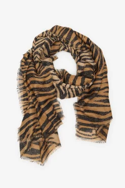 Cortefiel Fular con estampado de cebra Estampado marr&oacute;n Sale