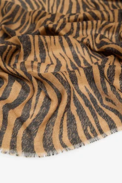 Cortefiel Fular con estampado de cebra Estampado marr&oacute;n Sale