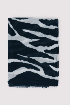 Springfield Fular estampado cebra negro