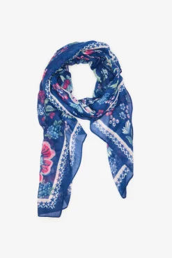 Cortefiel Fular estampado floral Azul oscuro Discount