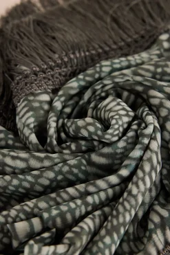 Slowlove Fular estampado flores Verde New