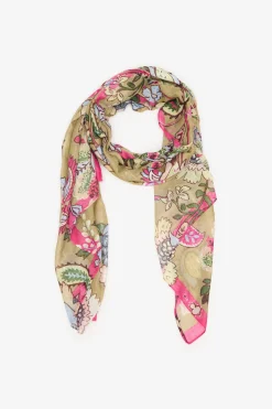 Cortefiel Fular flores Verde Clearance