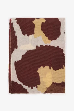 Cortefiel Fular plisado Estampado marr&oacute;n New