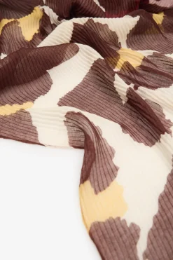 Cortefiel Fular plisado Estampado marr&oacute;n New