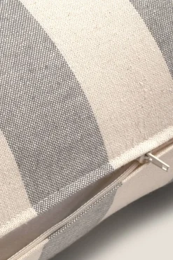 Textura Funda cojín 100% algodón rayas 45x45cm. gris Sale