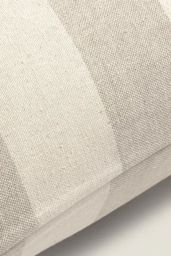 Textura Funda cojín 100% algodón rayas 30x50cm. beige