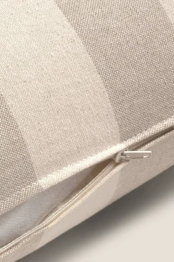 Textura Funda cojín 100% algodón rayas 30x50cm. beige