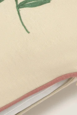 Textura Funda cojín algodón flores blanco Outlet