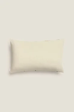 Textura Funda cojín bordado flores blanco Online