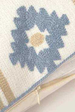 Textura Funda cojín hilo tintado diseño geométrico azul Hot