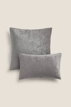 Textura Funda cojín terciopelo algodón 30x50cm. gris Sale