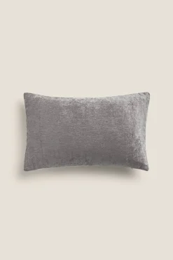 Textura Funda cojín terciopelo algodón 30x50cm. gris Sale