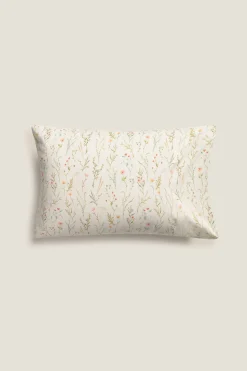 Textura Funda de almohada de satén estampada blanco Best