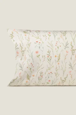 Textura Funda de almohada de satén estampada blanco Best