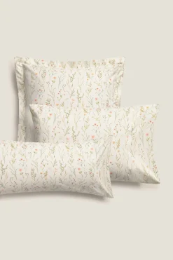 Textura Funda de almohada de satén estampada blanco Best