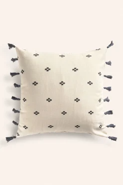 Calma House Funda de cojín cuadrada de algodón Kobe amarillo