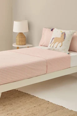 Textura Funda nordica tejida cuadros vichy rosa Sale