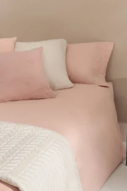 Textura Funda nórdica algodón orgánico. Cama 80-90cm. rosa Sale