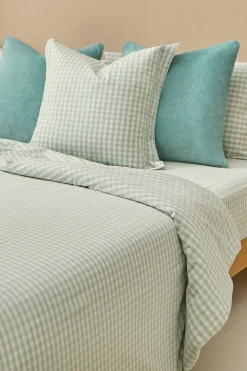 Textura Funda nórdica de cuadros vichy turquesa Clearance