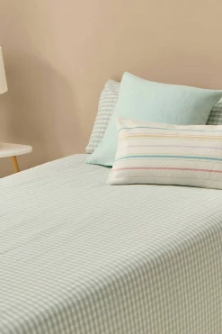 Textura Funda nórdica de cuadros vichy turquesa Clearance