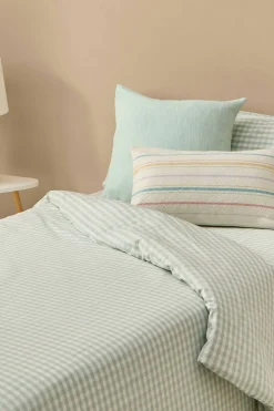 Textura Funda nórdica de cuadros vichy turquesa Clearance