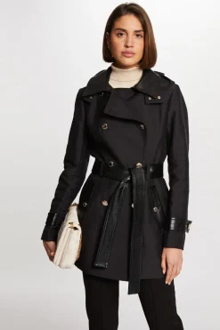 Morgan Gabardina con cuero sintético Negro Hot