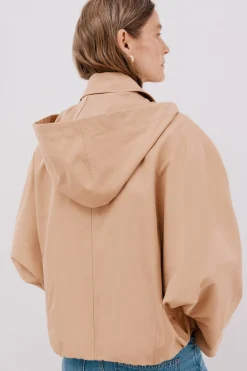 Cortefiel Gabardina corta Beige Discount