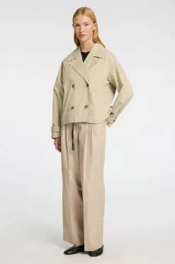 Selected Gabardina corta 100% algodón Beige Hot