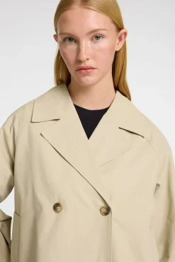 Selected Gabardina corta 100% algodón Beige Hot