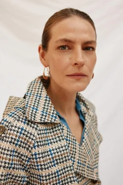 Cortefiel Gabardina corta con vuelo Multicolor New