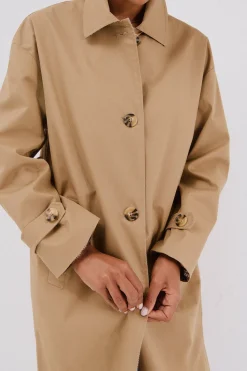 Cortefiel Gabardina larga Beige