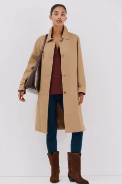 Cortefiel Gabardina larga Beige