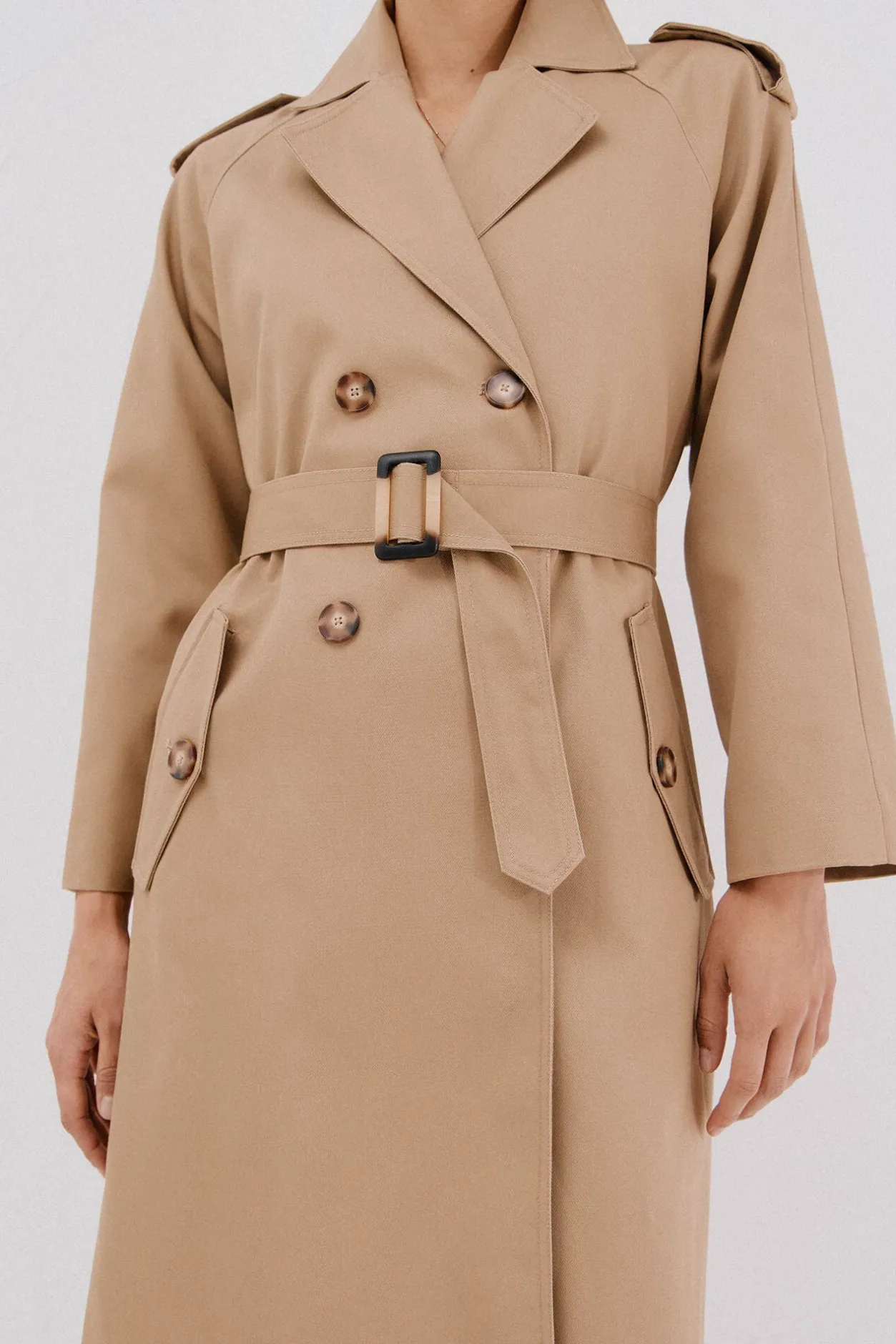 Cortefiel Gabardina larga Beige New