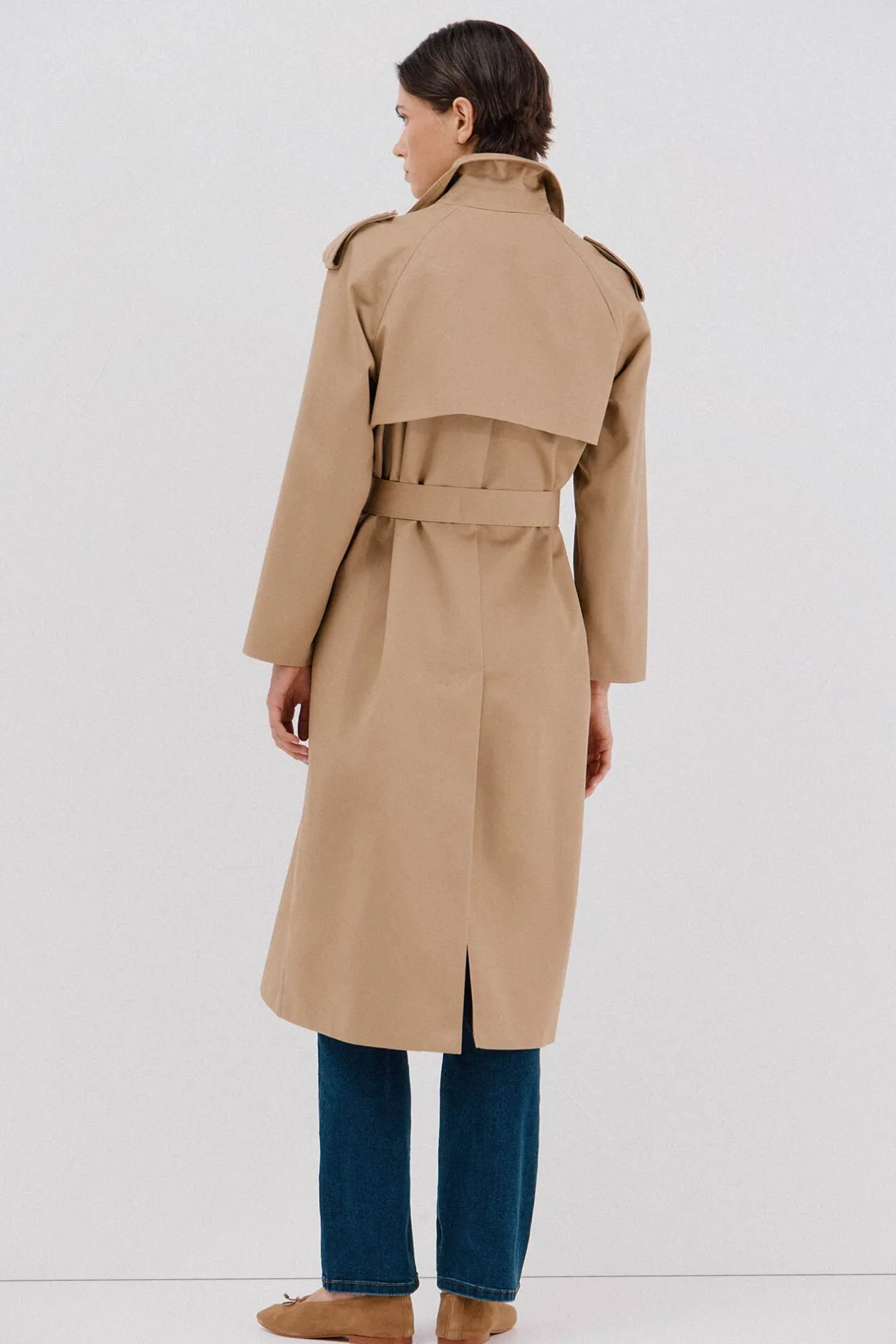 Cortefiel Gabardina larga Beige New