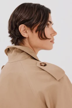 Cortefiel Gabardina larga Beige New