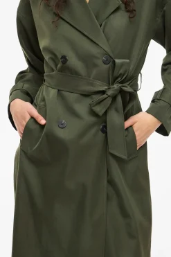 Vila Gabardina larga anudada Kaki New