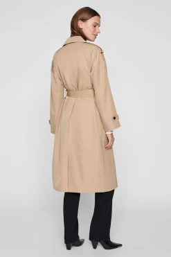 Vila Gabardina larga anudada Beige Discount