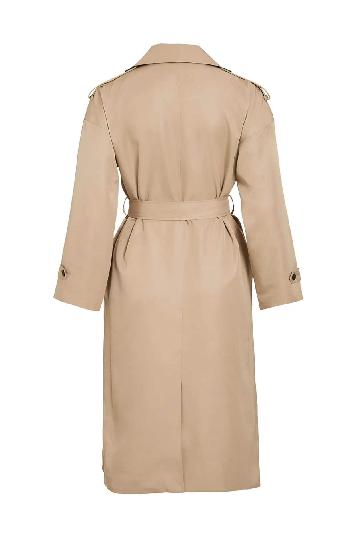 Vila Gabardina larga anudada Beige Discount