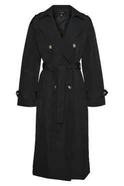 Vero Moda Gabardina larga básica Negro Clearance