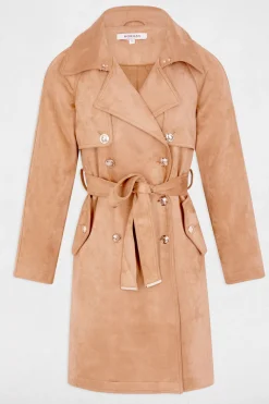 Morgan Gabardina larga de antelina Beige Discount